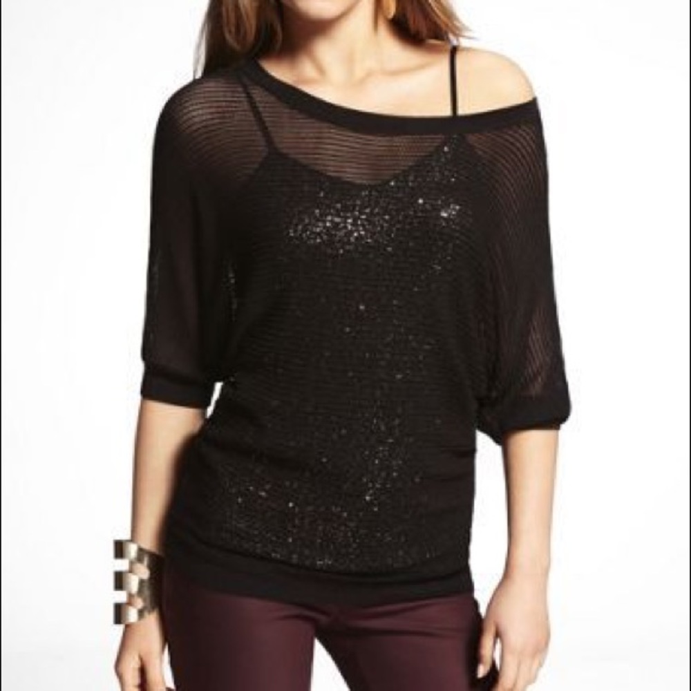 Express Mesh Dolman Sweater